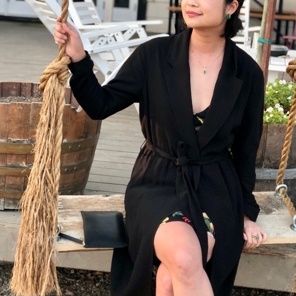 Reformation Bird of Paradise Black Mini Dress
